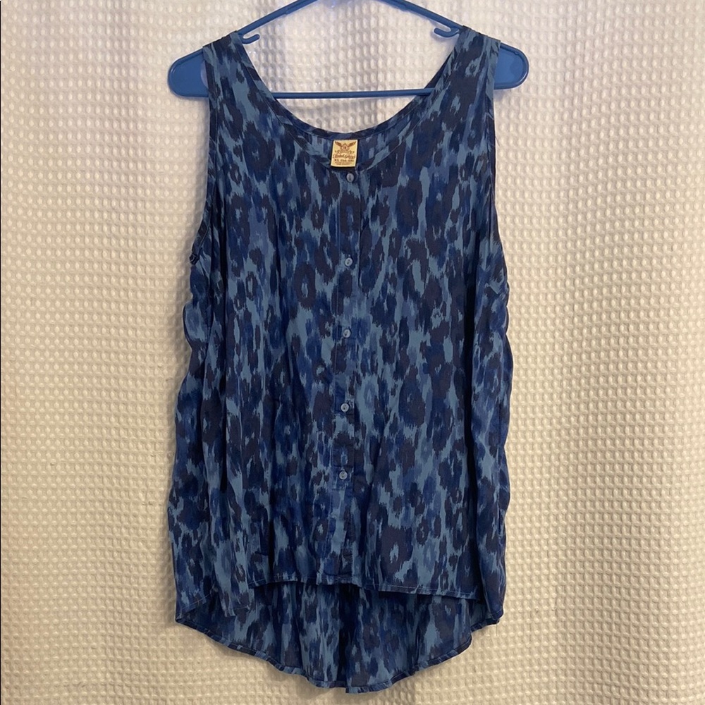 Blue Patterned Women's Top